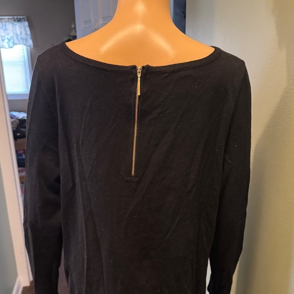 INC International Concepts Black Floral Long Sleeve Top Size XL - Picture 4 of 4